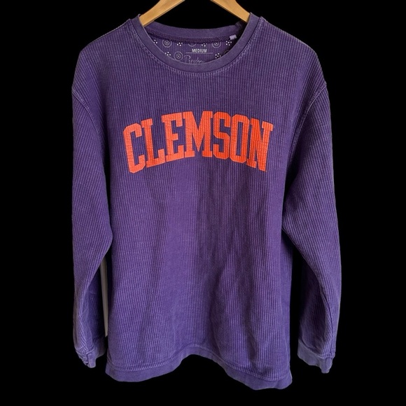 Pressbox Womens Medium Clemson Corded Crewneck Sweatshirt SC Tigers Purple - Picture 1 of 5